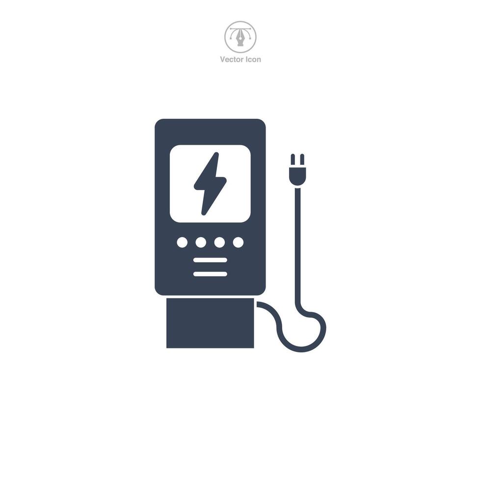 Charging station icon symbol illustration isolated on white background vector
