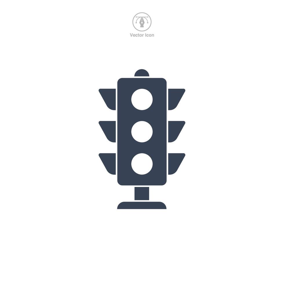 Traffic light icon symbol illustration isolated on white background vector