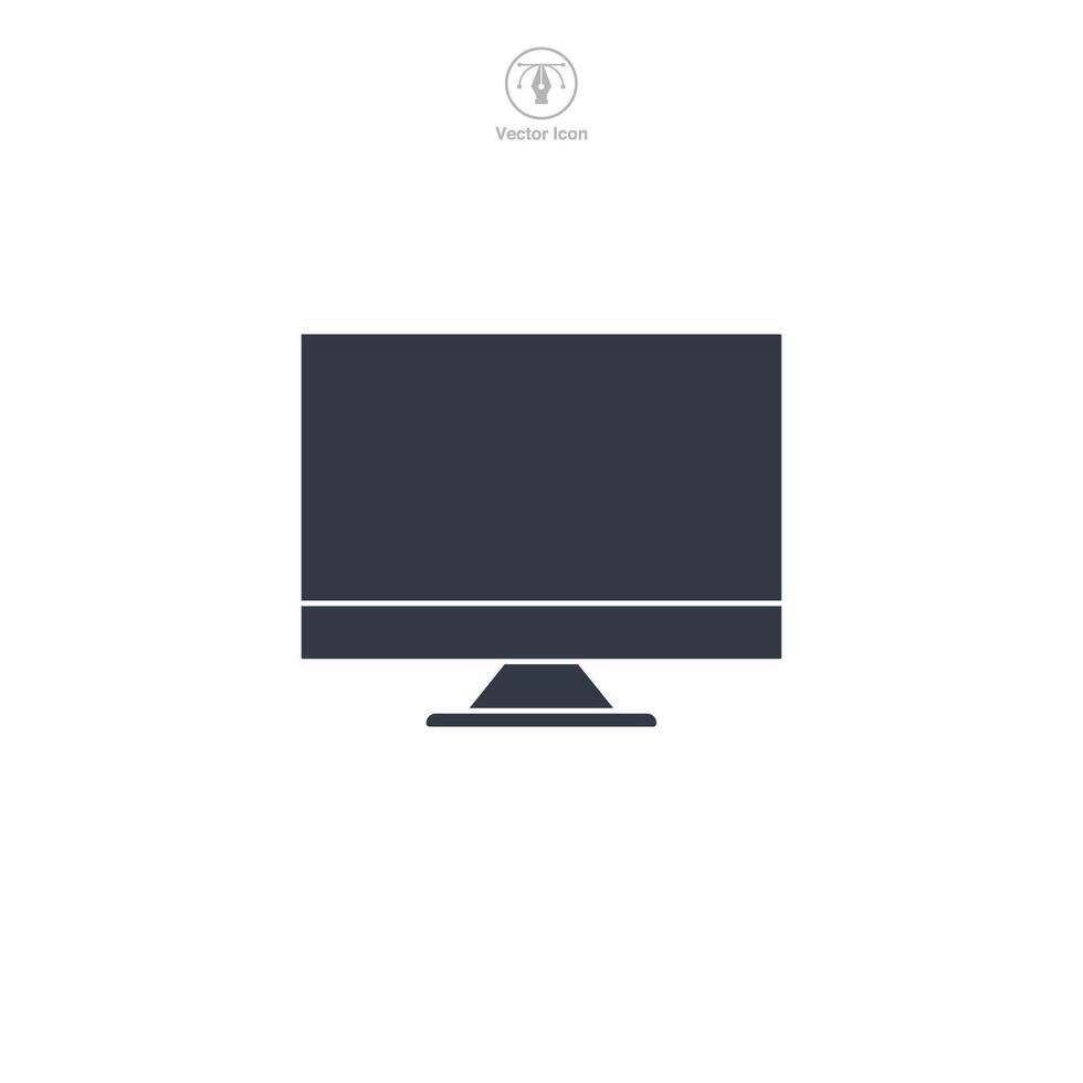 Computer monitor icon symbol illustration isolated on white background vector