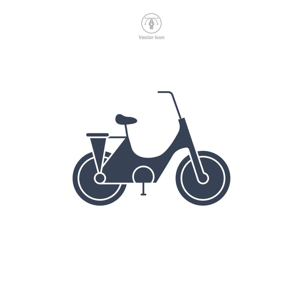 Electric bike icon symbol illustration isolated on white background vector