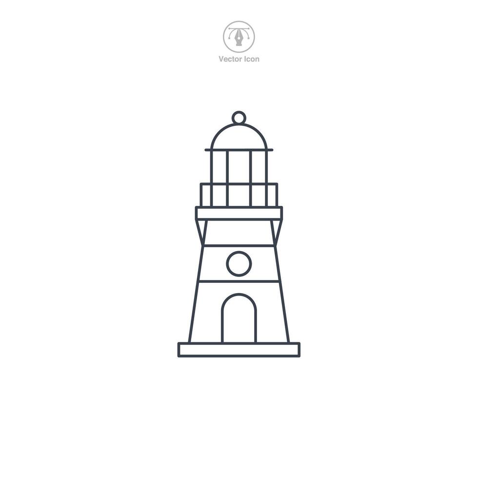 Lighthouse building icon symbol illustration isolated on white background vector