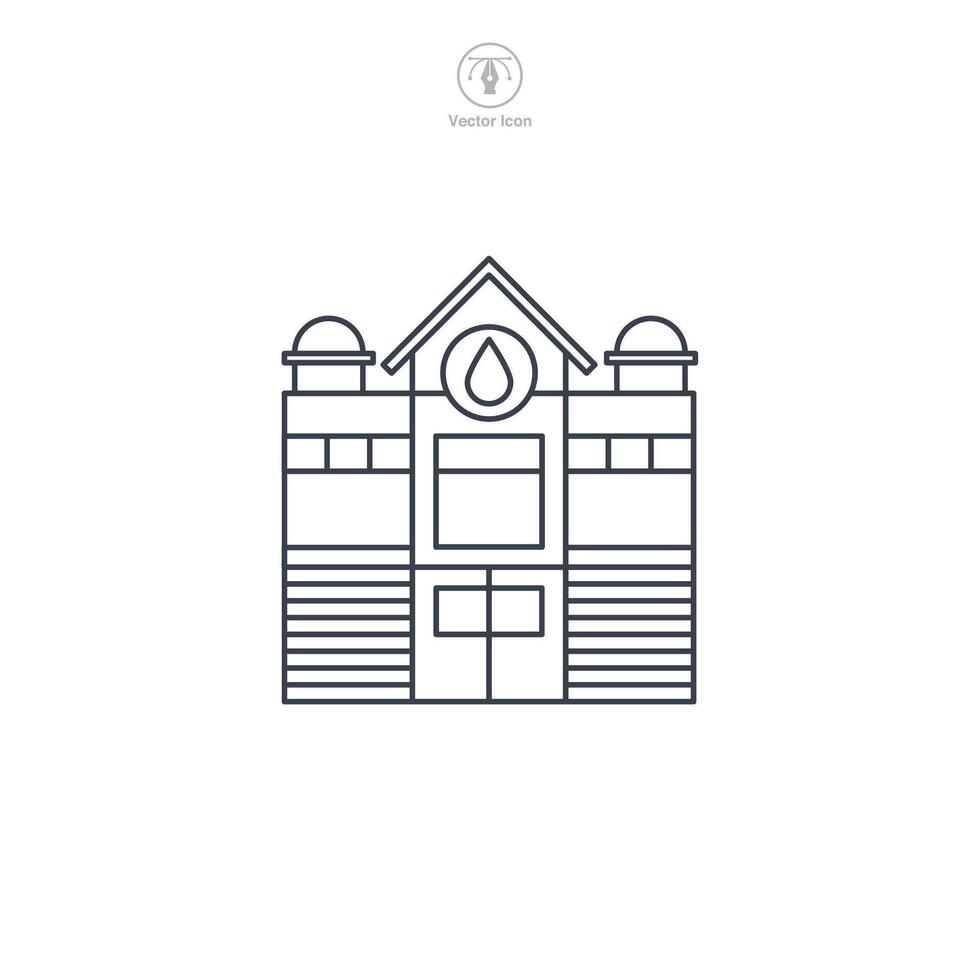 Fire Station building icon symbol illustration isolated on white background vector