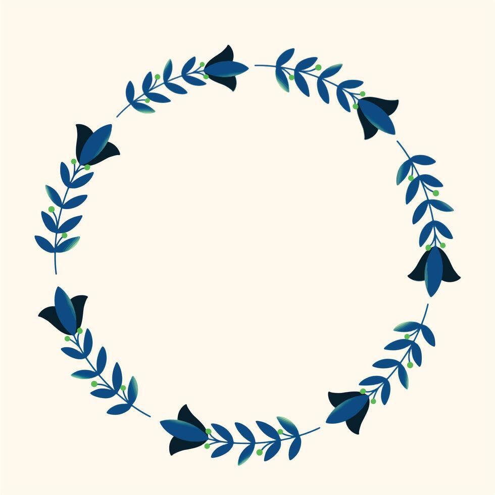 Blue circle frame vector