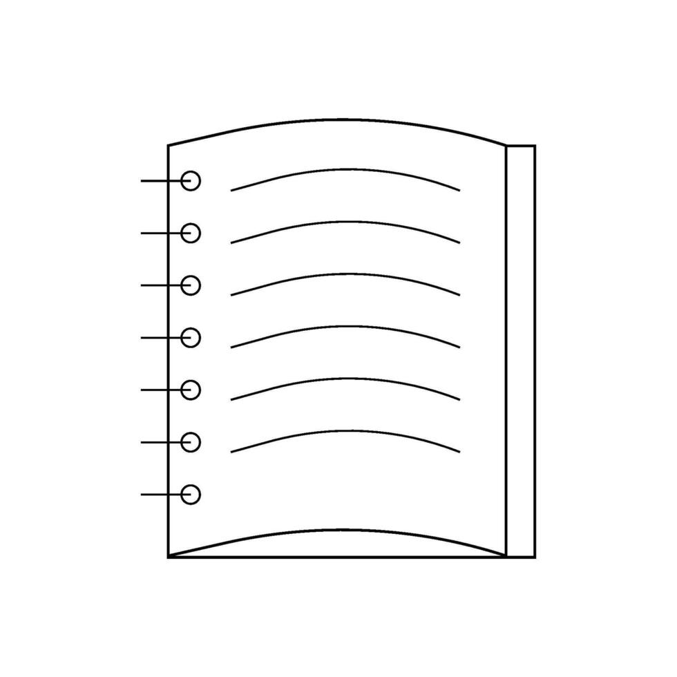 notebook icon line vector