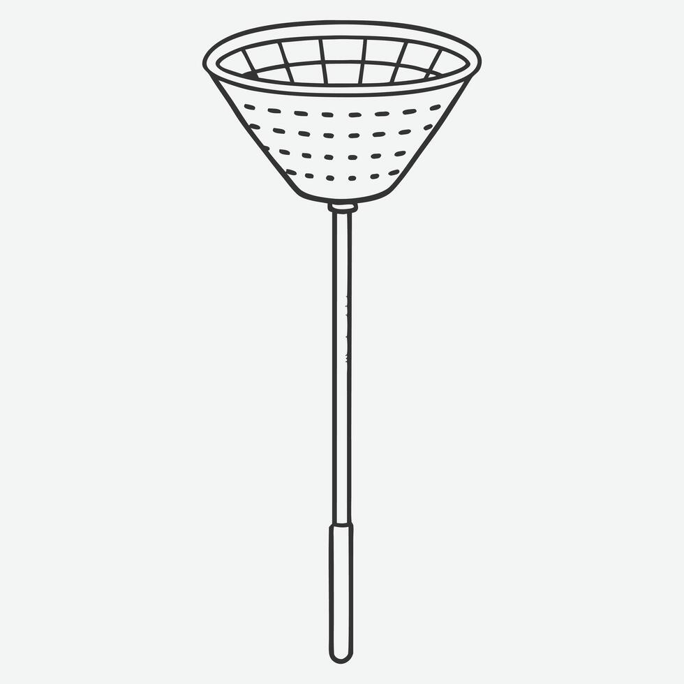 Elegant Skimmer Slotted Spoon Line Art Drawing vector