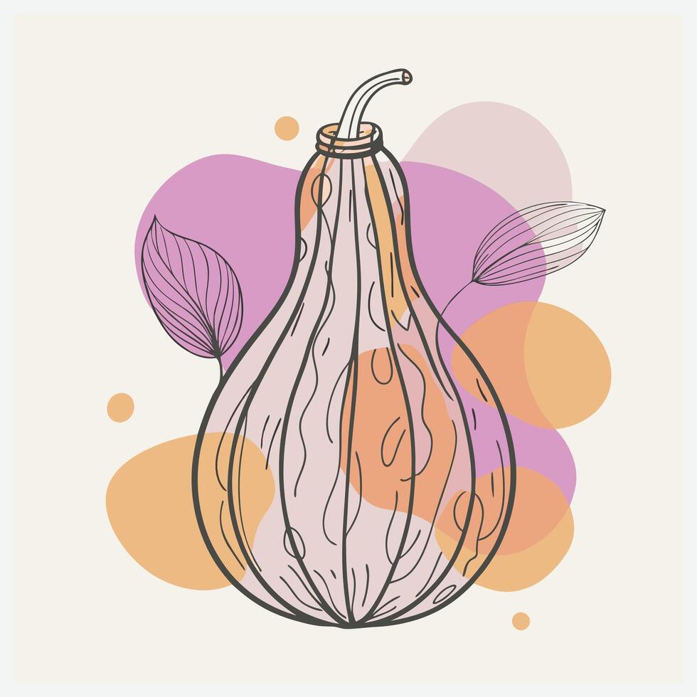 Exquisite Bottle Gourd Illustration, A Detailed and Artistic Representation vector