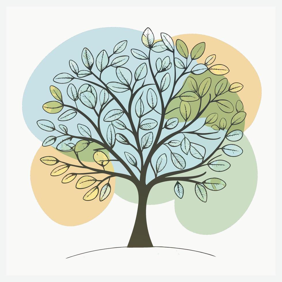Majestic Honeylocust Tree Art, Perfectly Crafted Botanical Illustration vector