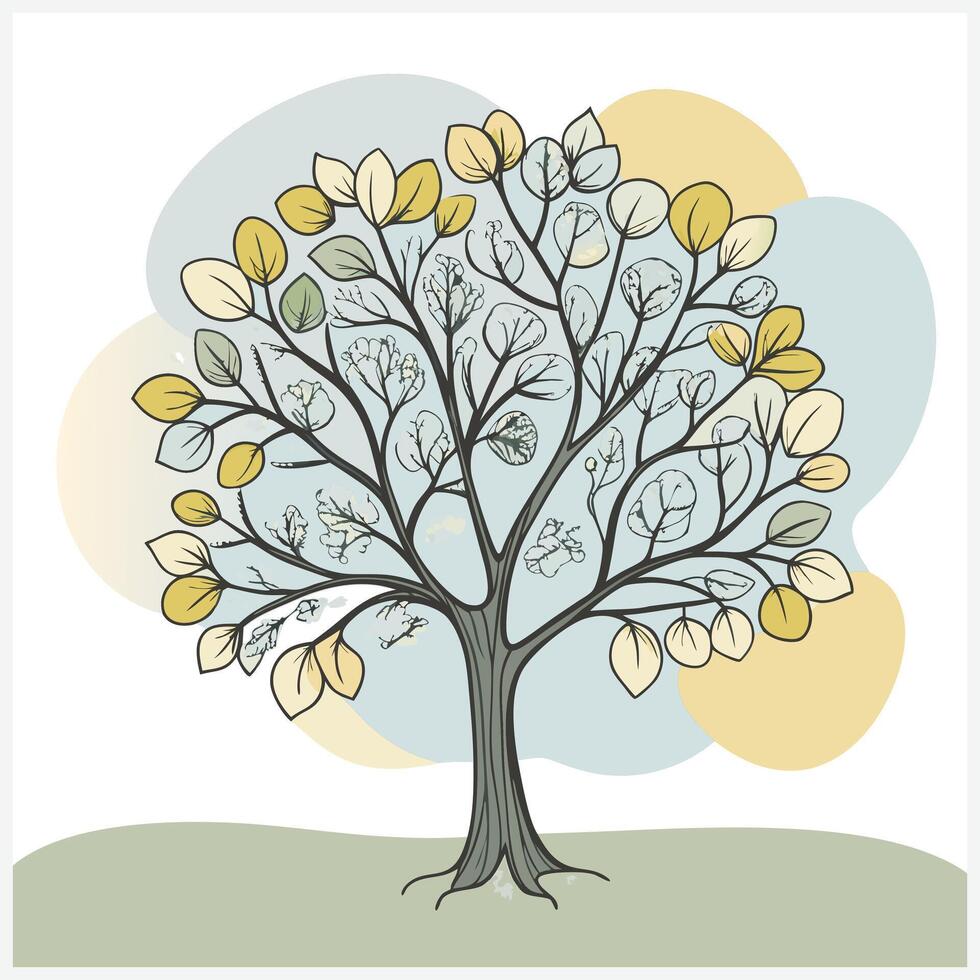 Linden Tree Elegant and Detailed Botanical Illustration vector