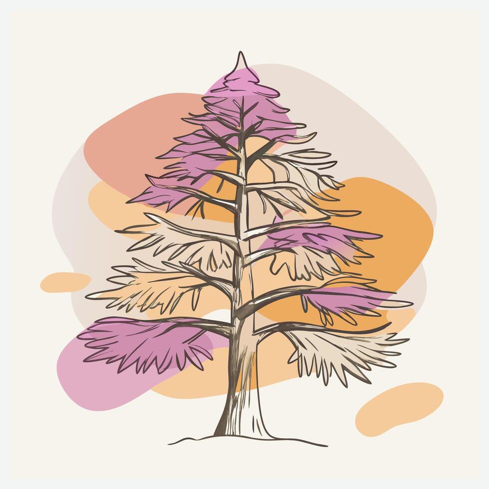 Majestic Cedar Tree Illustration vector