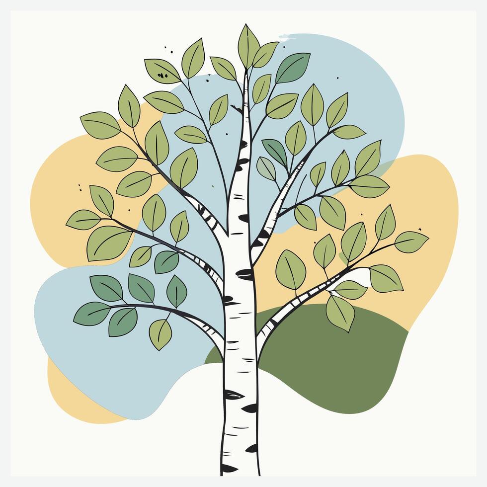 Elegant Birch Tree Illustration vector
