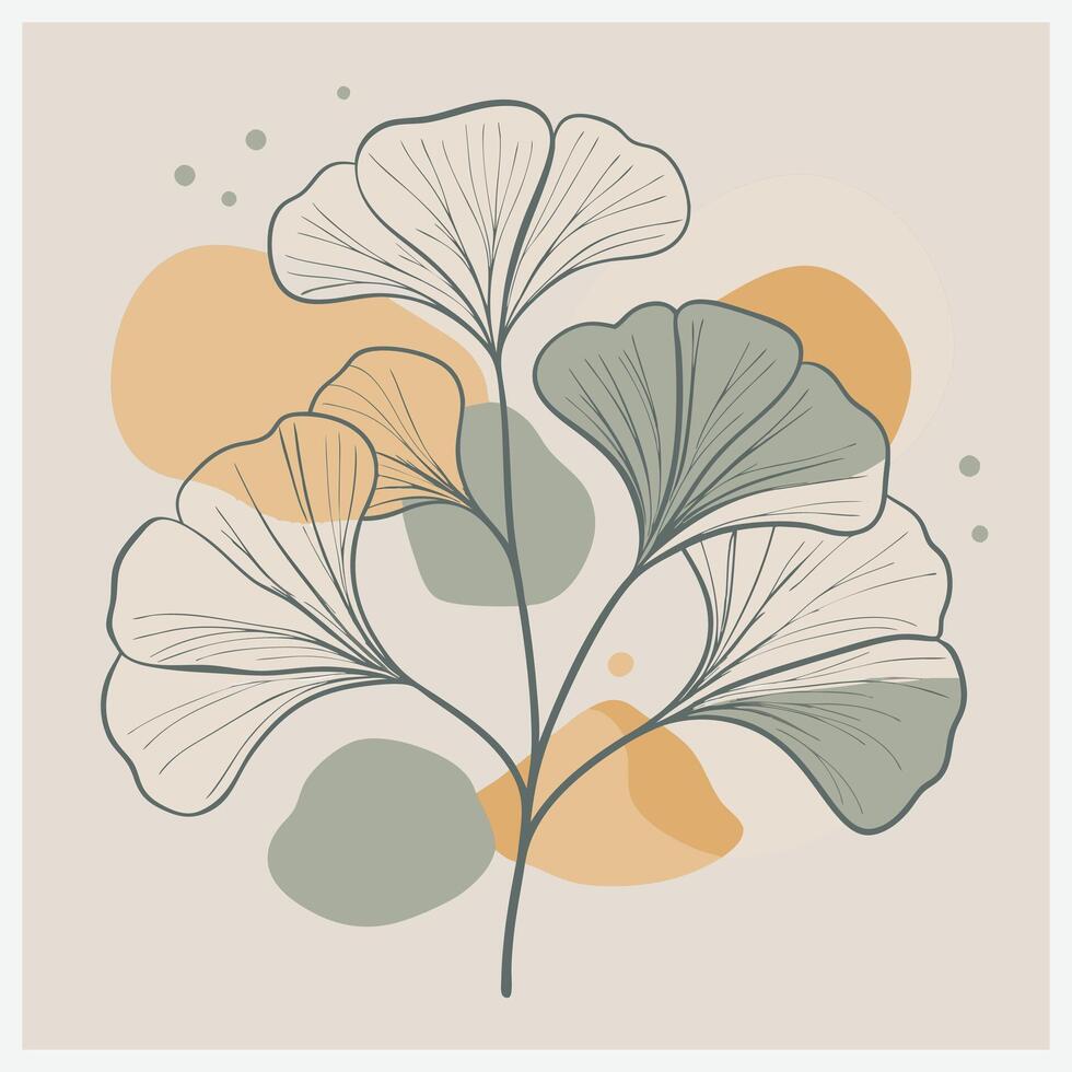 Majestic Ginkgo Tree , Timeless Elegance in Artistic Detail vector