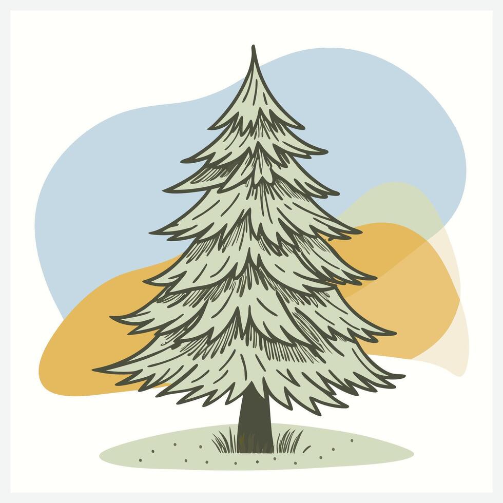Stunning Fir Tree Illustration vector