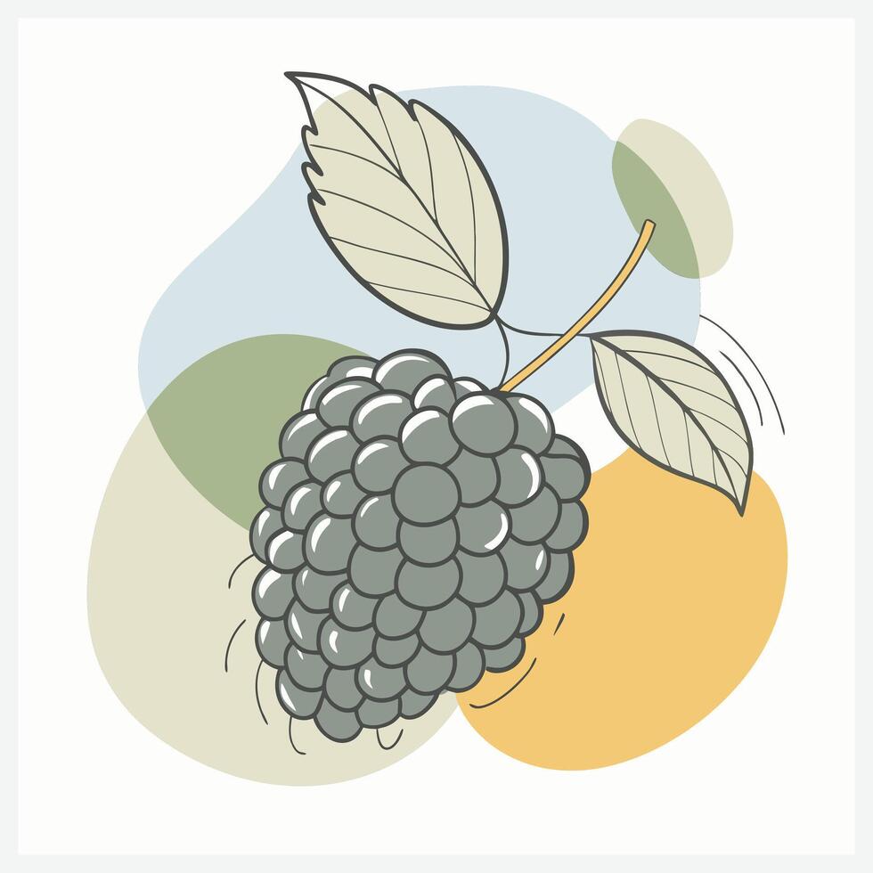 Stunning Black Mulberry Illustration, Perfect for Digital Art and Design Projects vector