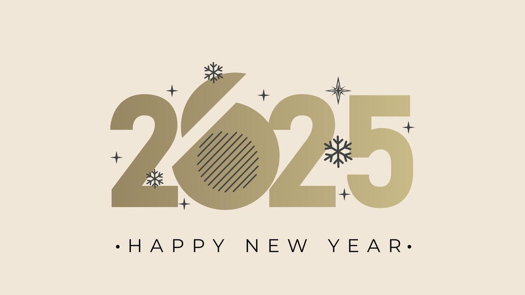 2025 Happy New Year Greeting Card Banner Poster vector