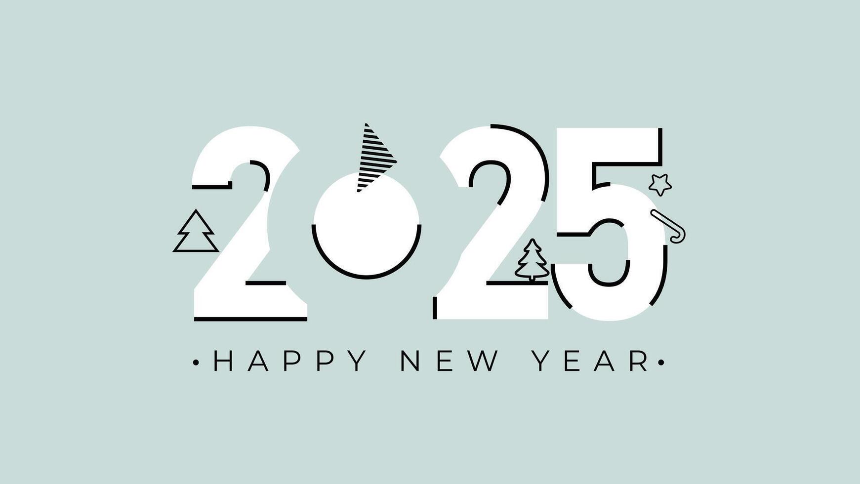 Greeting Card 2025 Happy New Year background vector