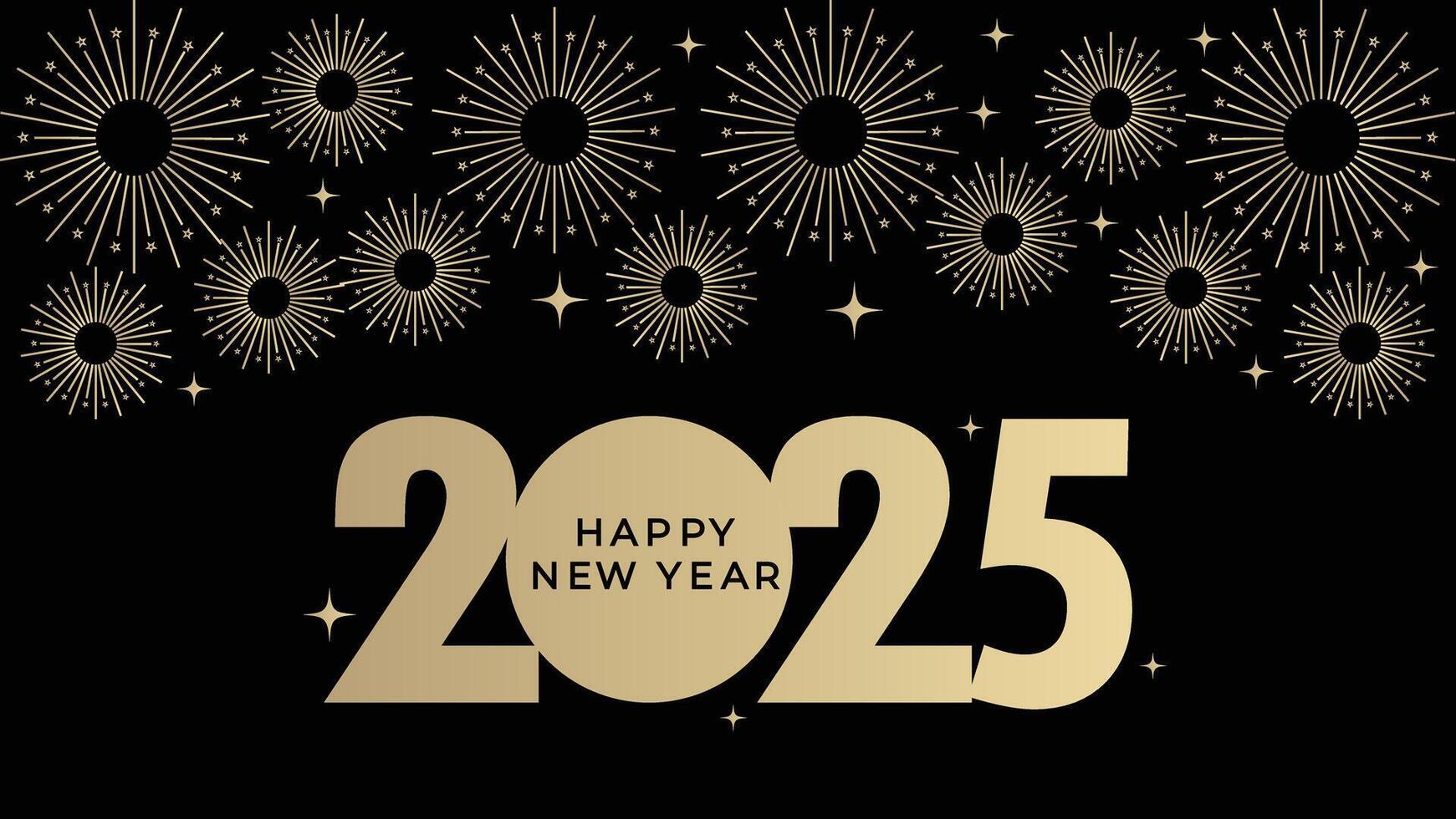 Greeting background 2025 Happy New Year vector