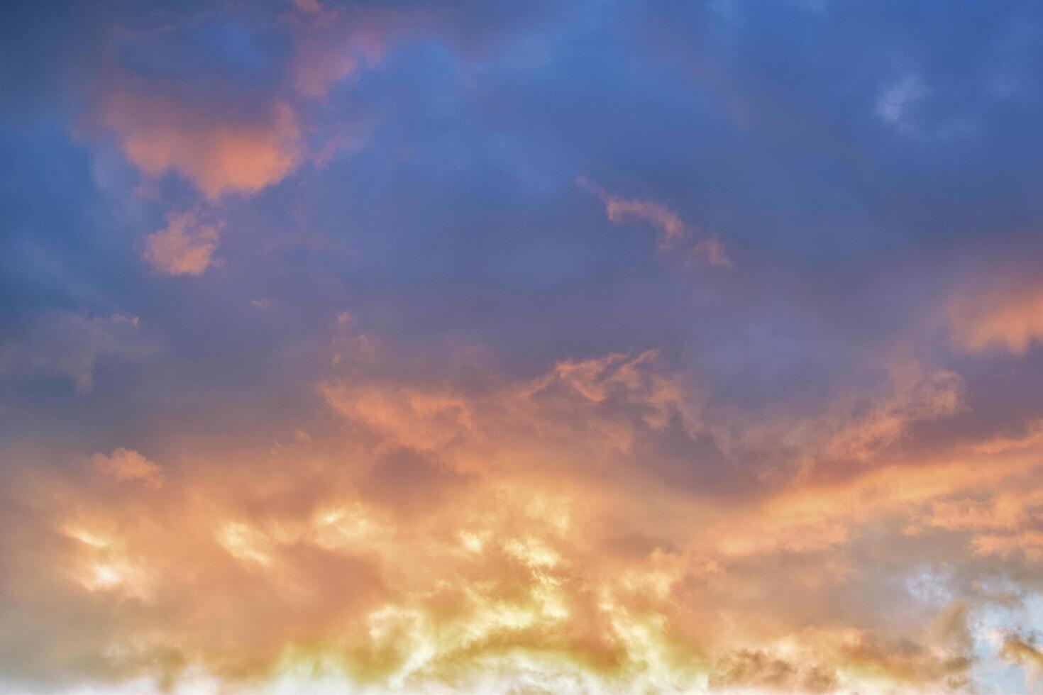 Gradient sky with beautiful clouds during the sunset photo