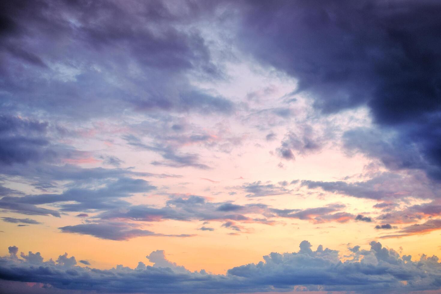 Gradient sky with beautiful clouds during the sunset photo