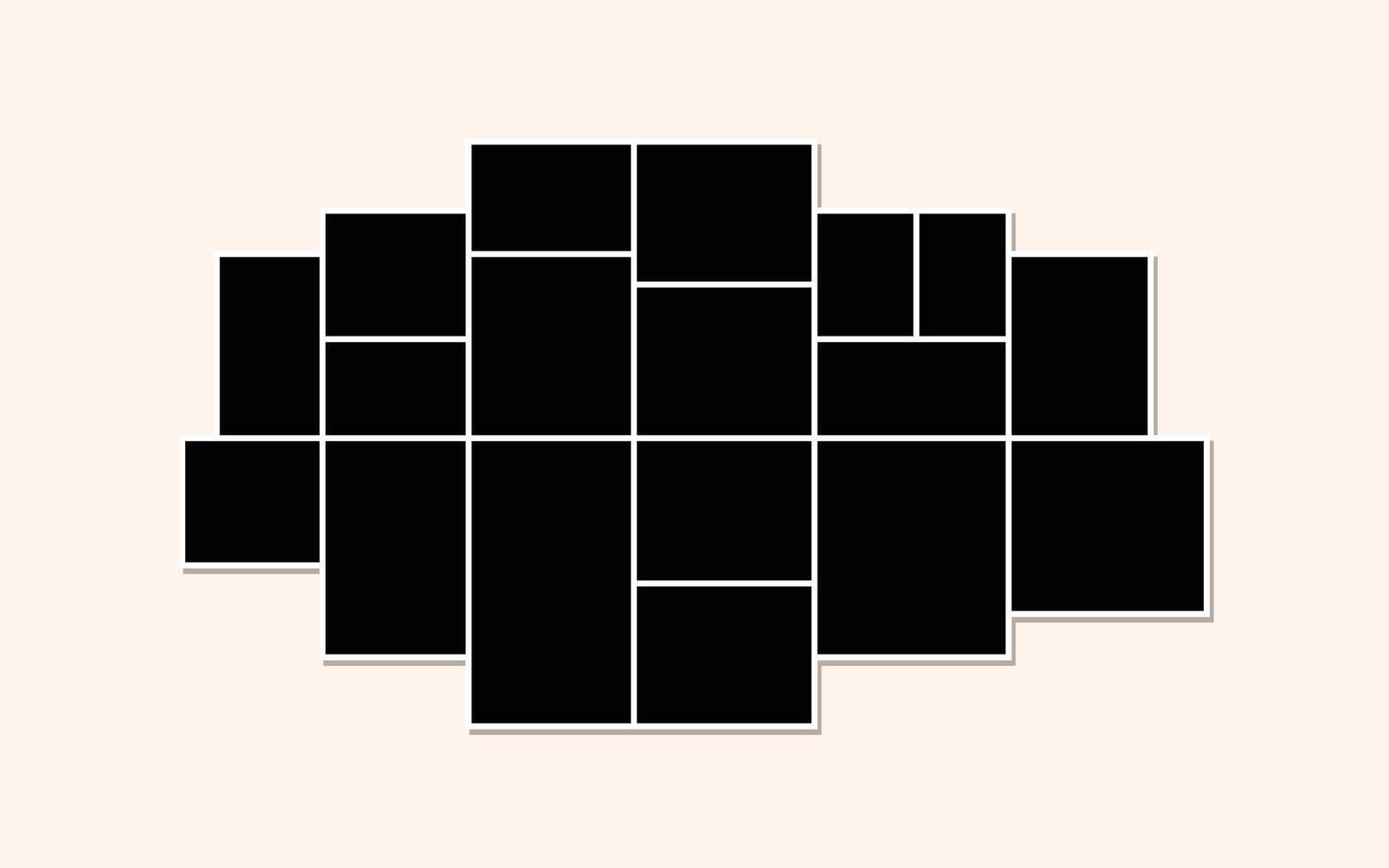 Collage grid photo effect photo frames background vector