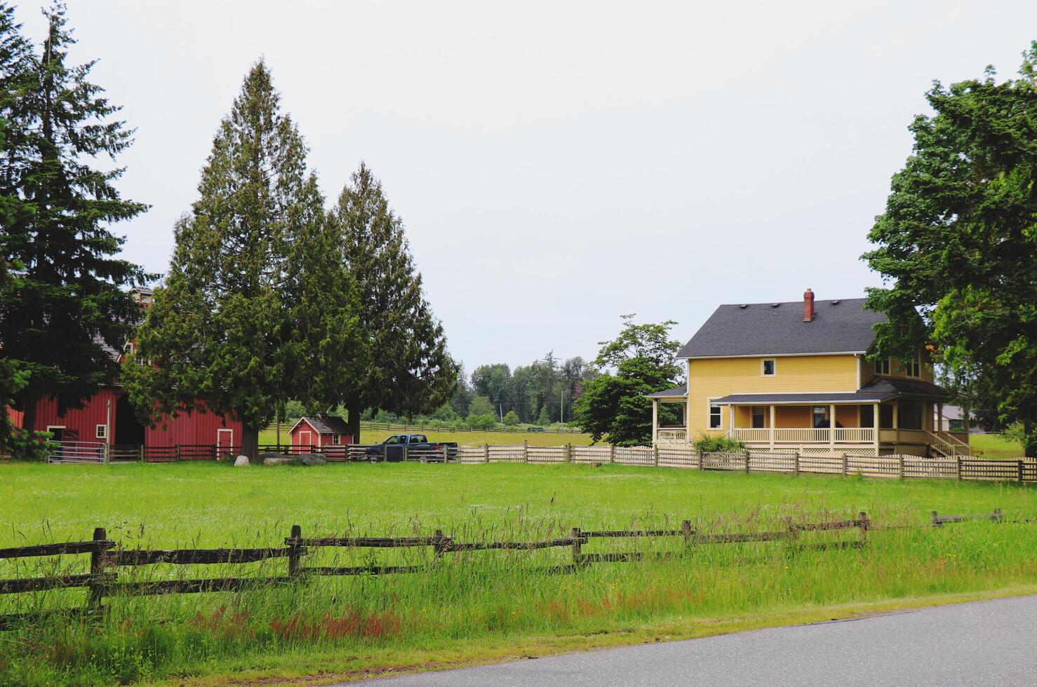 Aldergrove, Canada - June 9, 2019 View of Beautiful farm which have been used as filming location Kent Farm in TV Show Smallville and this Place also appeared in TV Show Riverdale photo