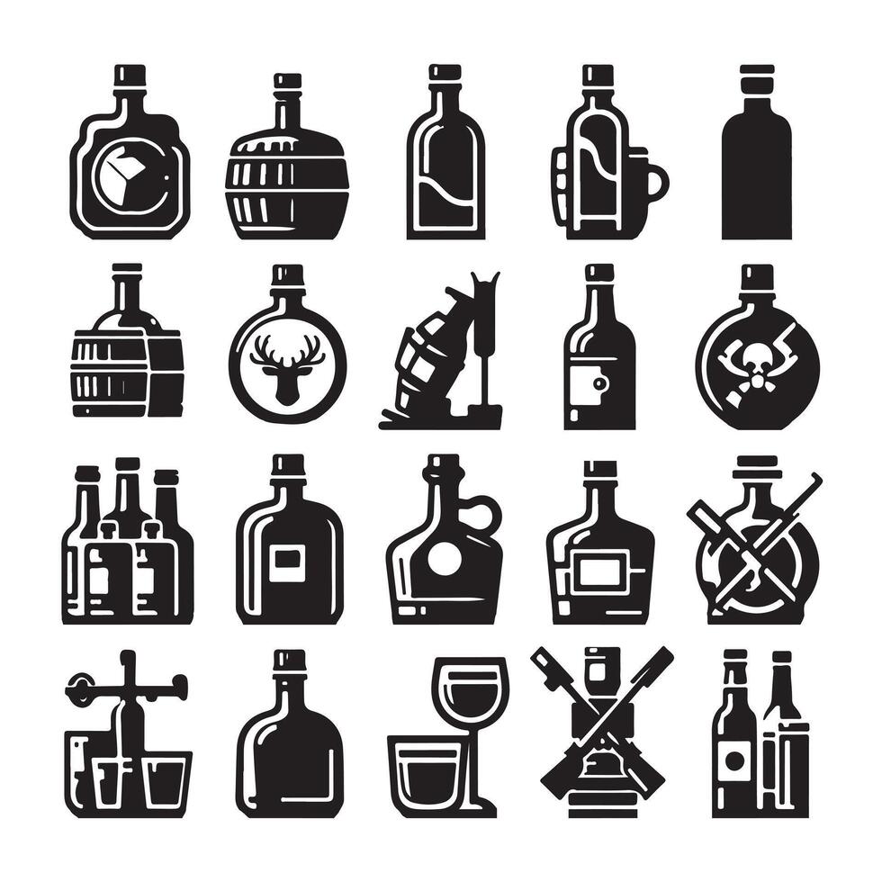Bottle icon set. bottle icon vector