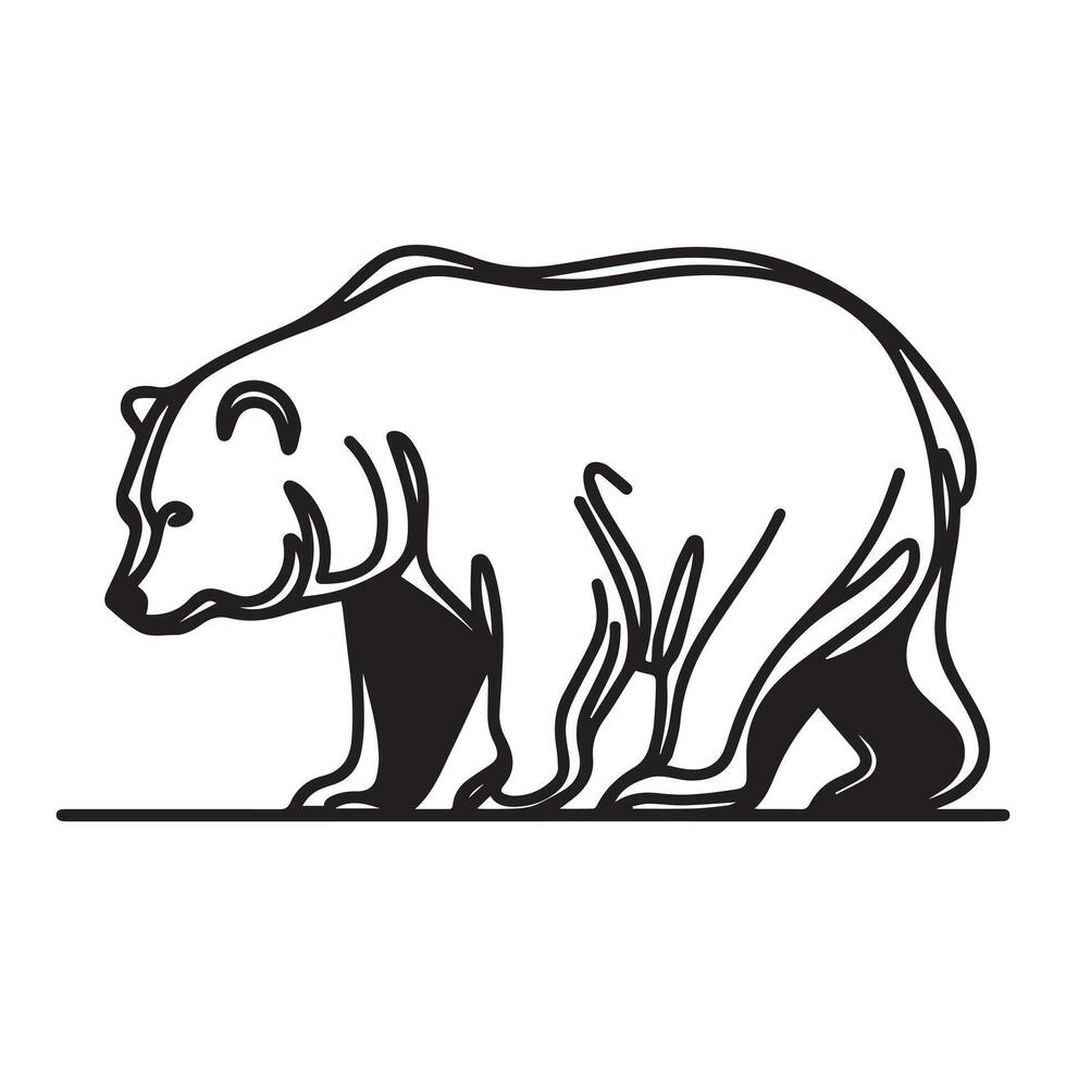 singel line black chimpanzees sillhouette vector