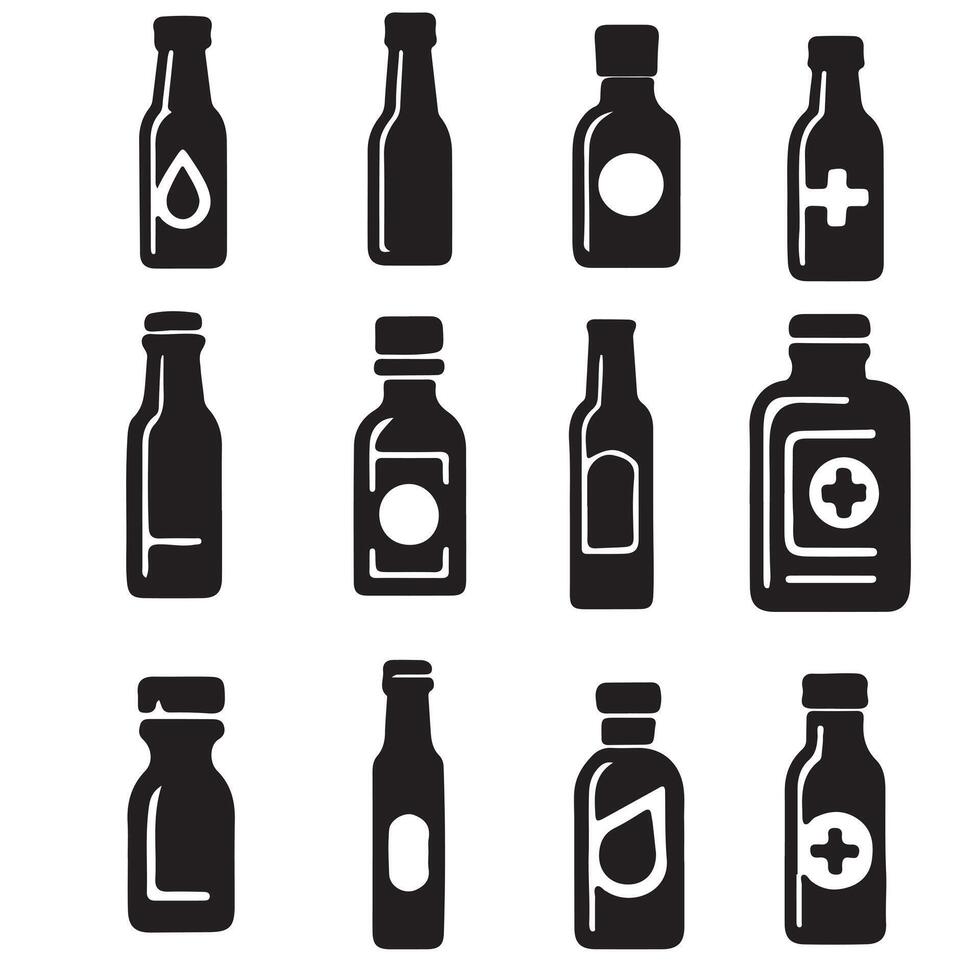 Bottle icon set. bottle icon vector