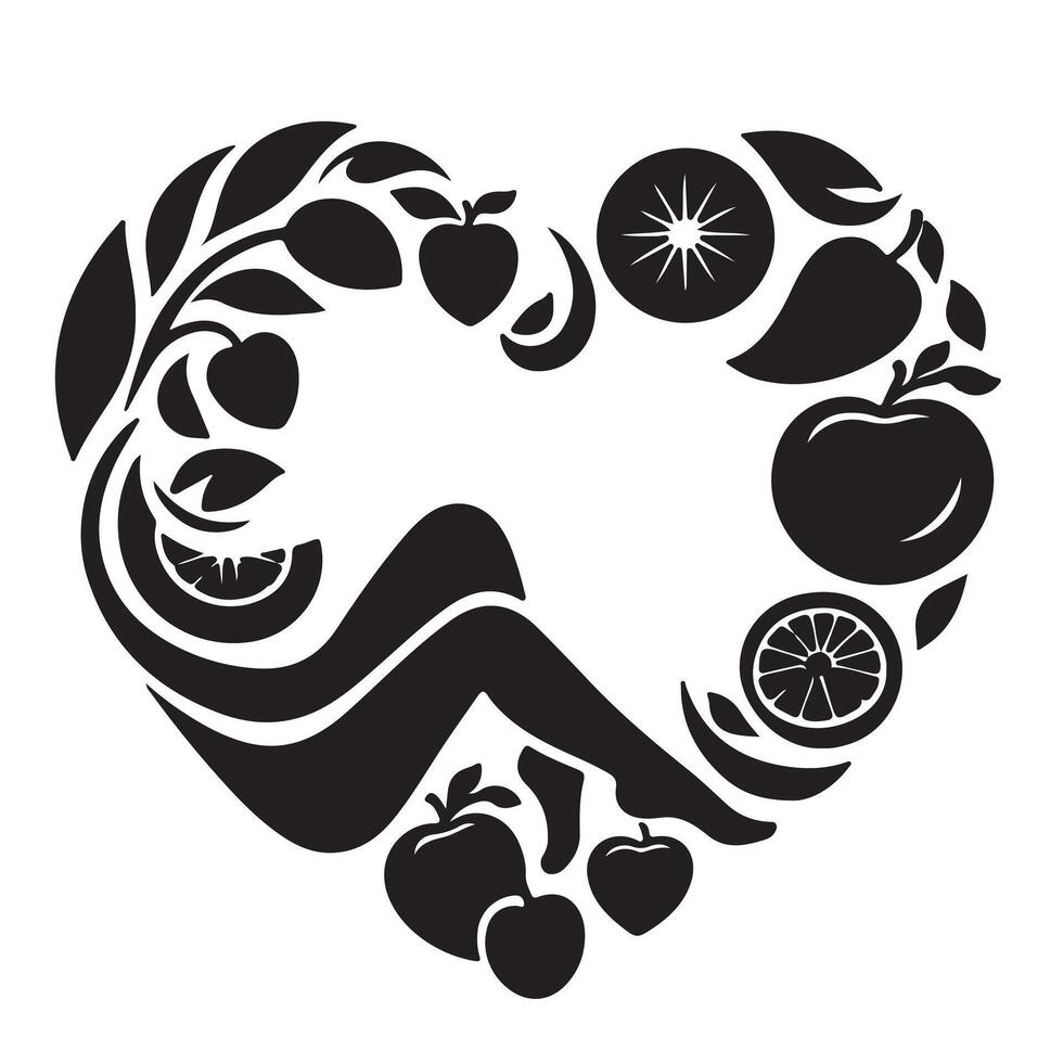 black love symbol silhouette with white background vector