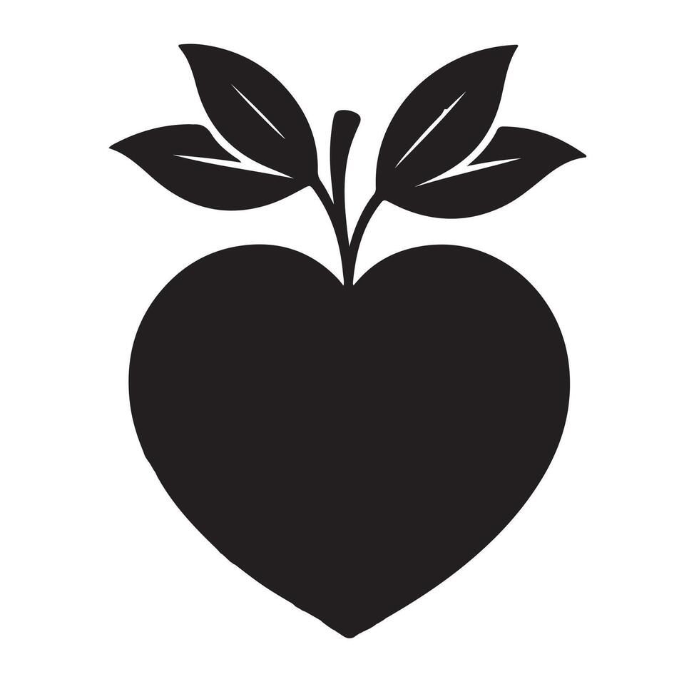 black love symbol silhouette with white background vector