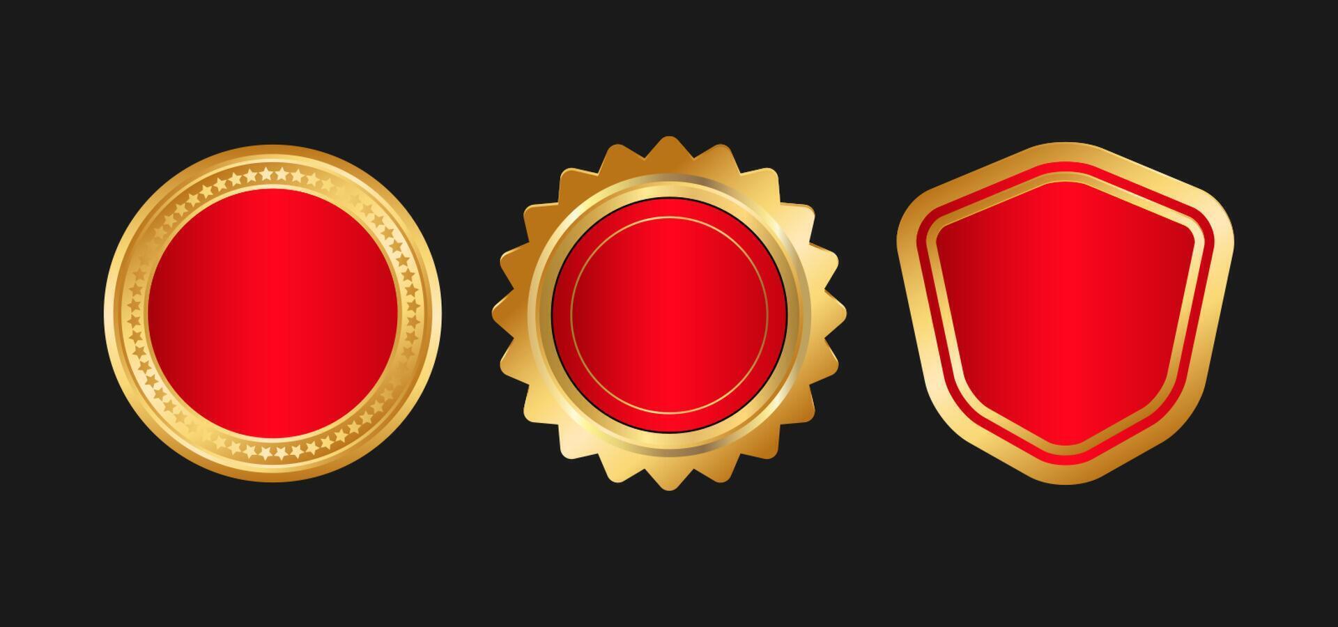 Red and Gold Emblem Design vector