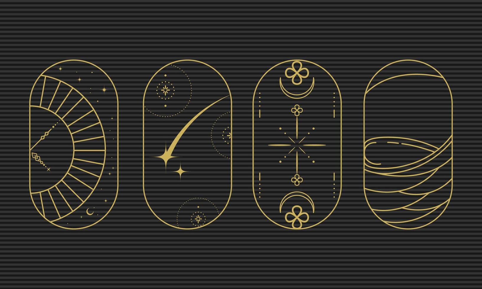 Minimalist Mystical Boho Minimalist Line Art vector