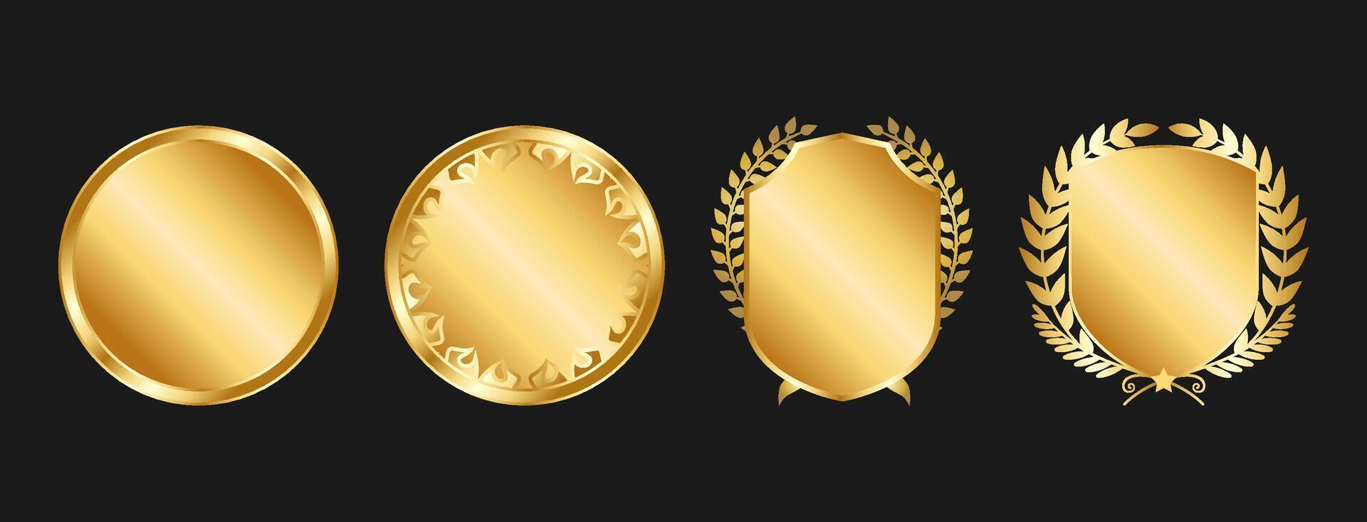 Premium Gold Badges vector