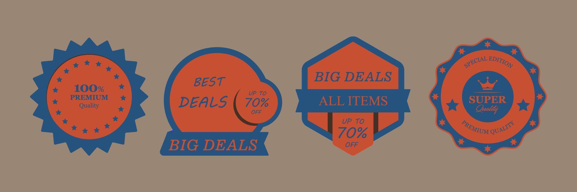 Vintage Discount Badges and Labels vector