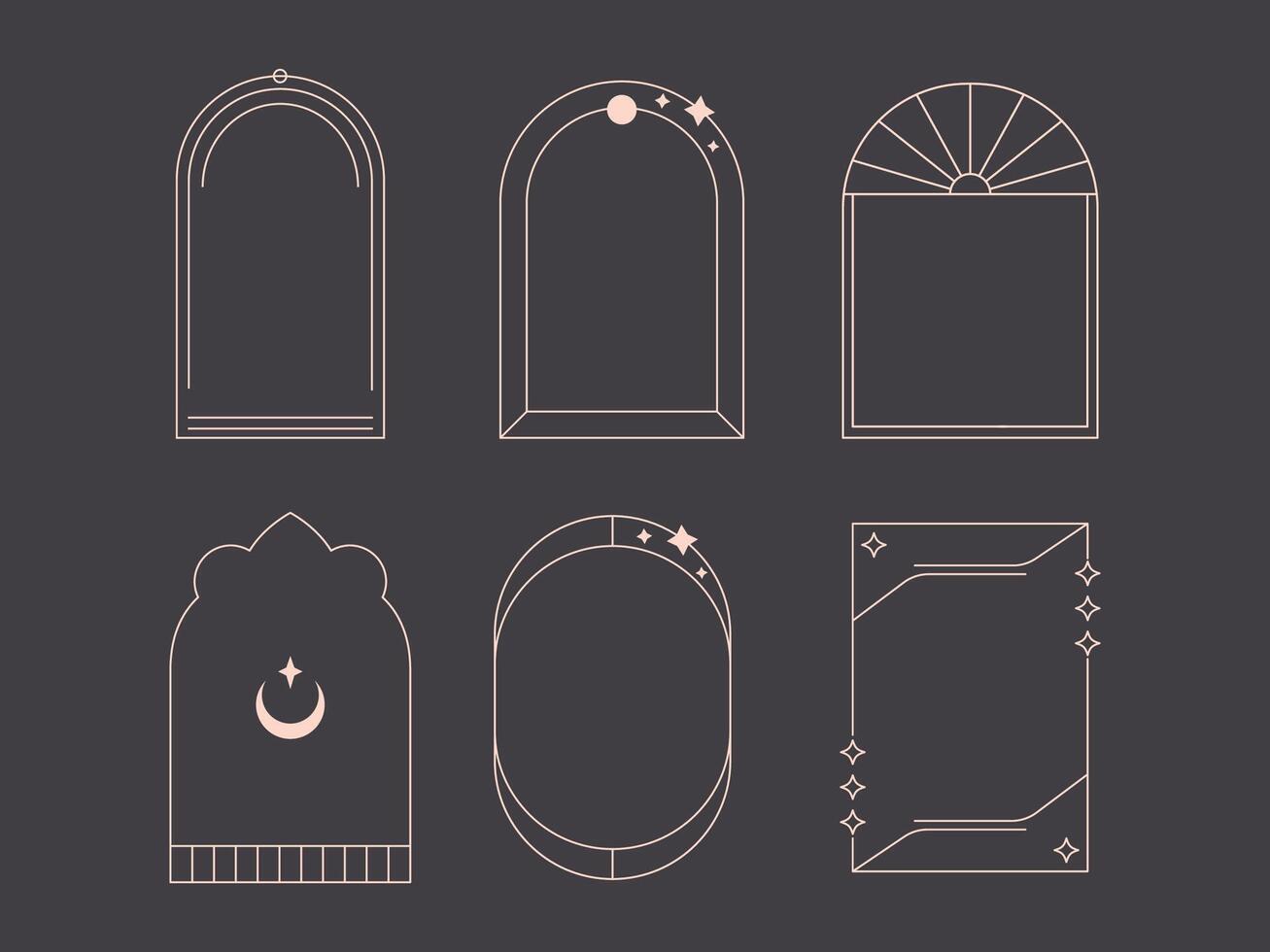 Minimalist Boho Frame Collection vector