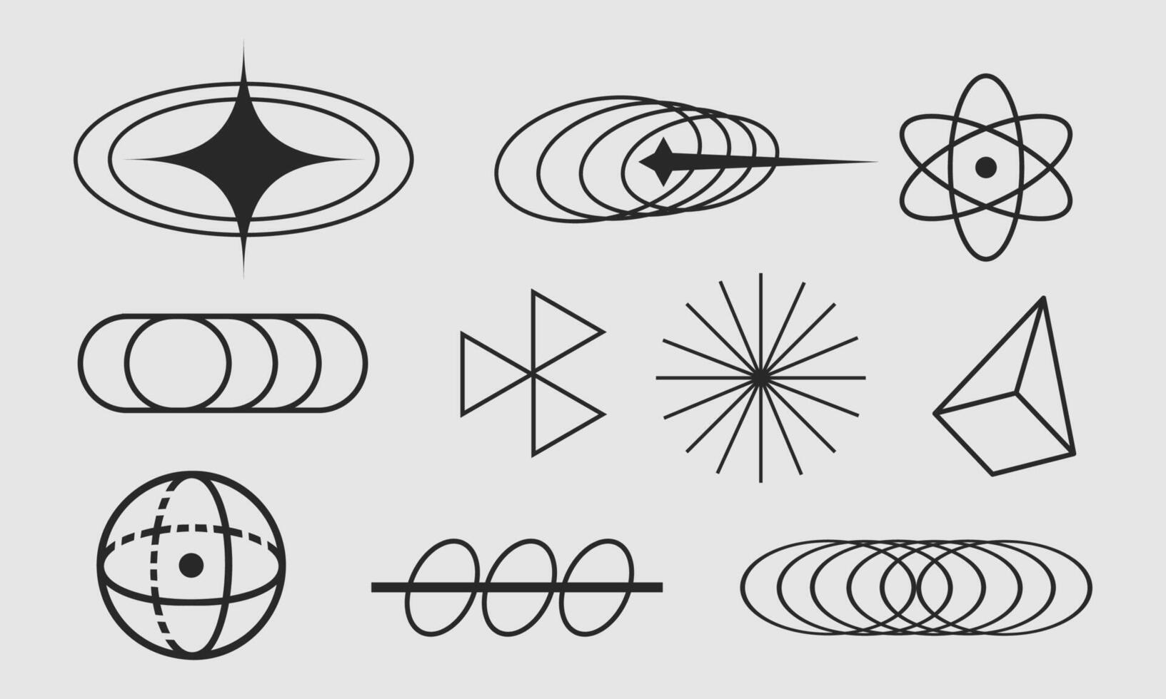 Abstract Black and White Geometric Designs vector
