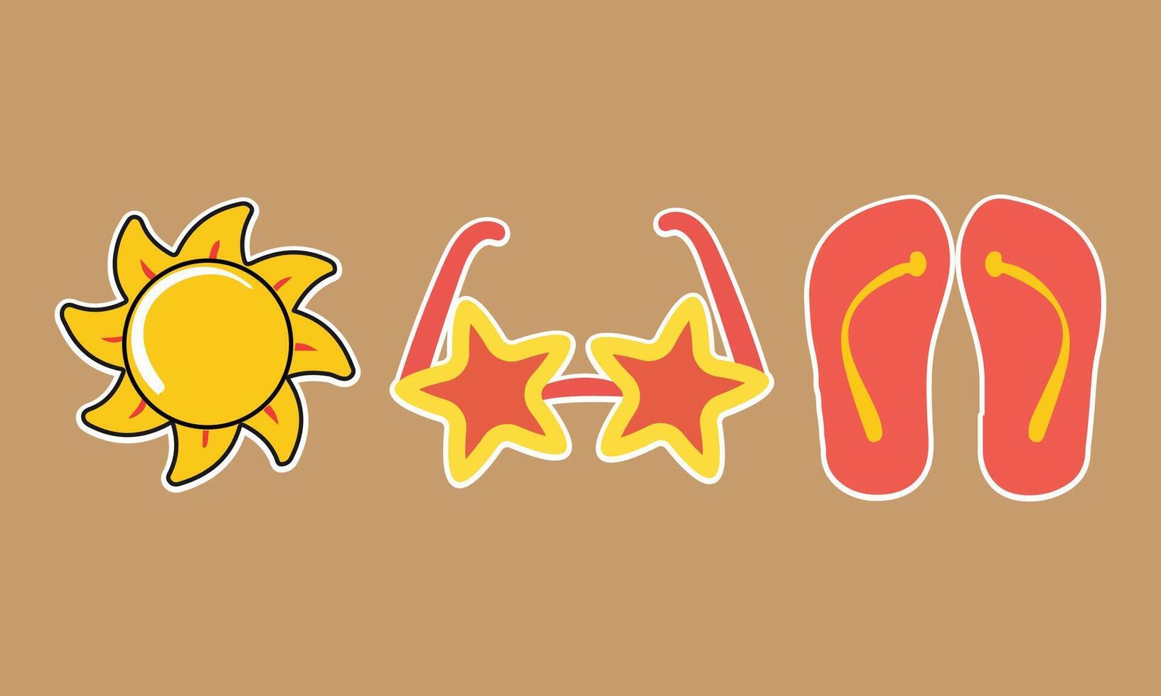 Fun Summer Vacation Sticker Set vector