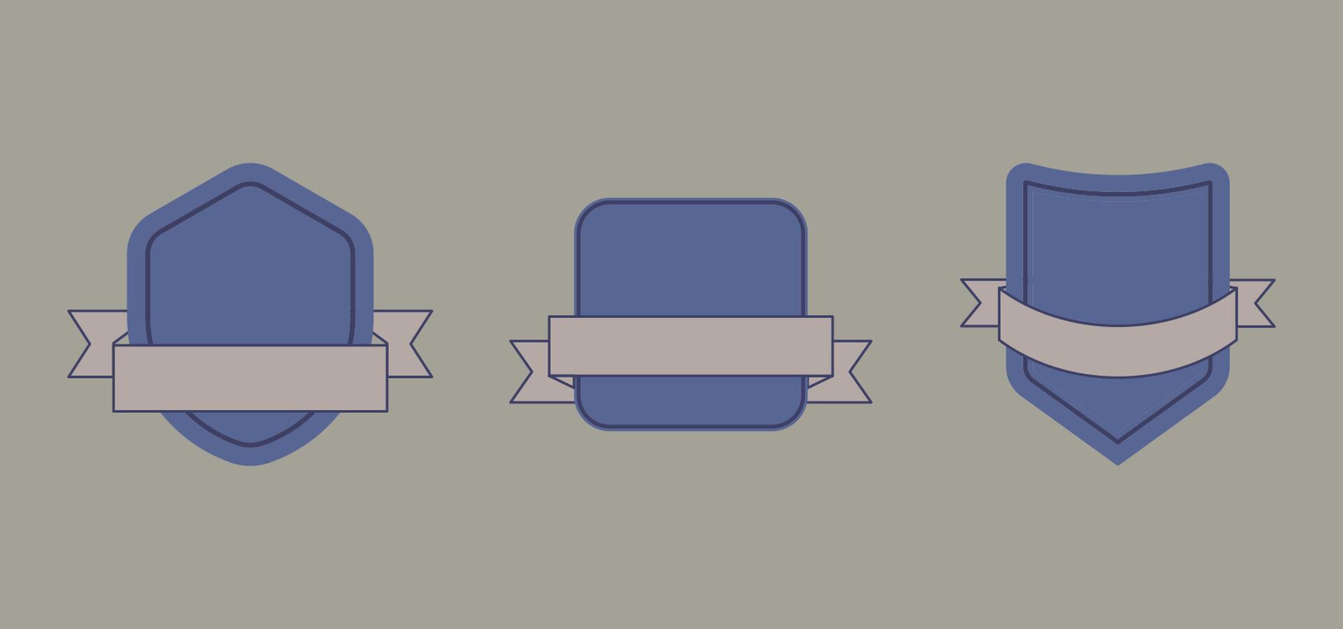 Blue Badge Label Set vector