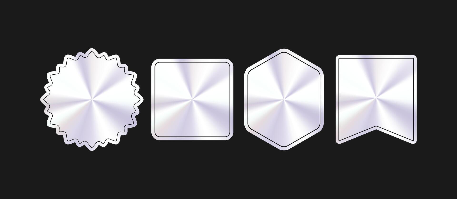 Metallic Sticker Shapes Set vector
