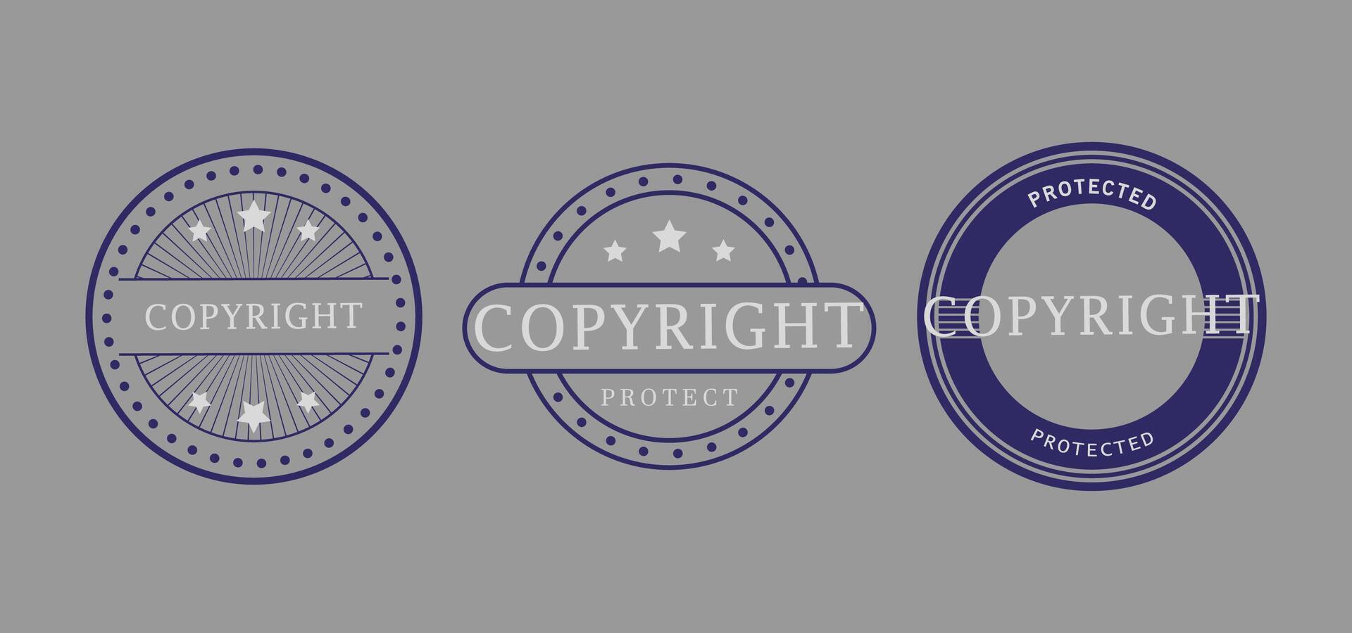 Copyright Badge Design Set vector