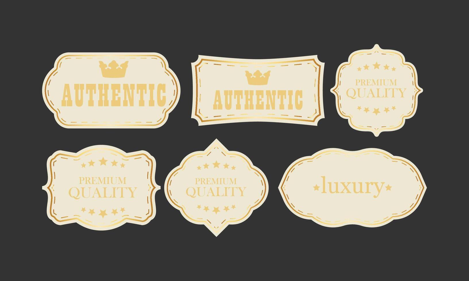 Classic Vintage Gold Badge Collection vector