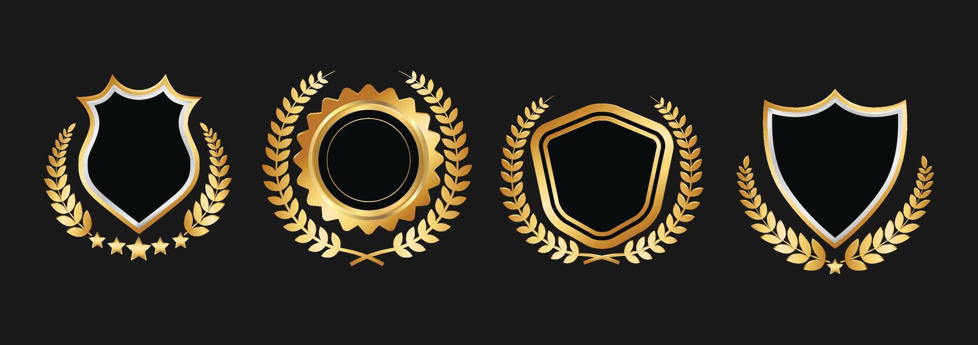 Luxury Gold Emblem Badges Set vector