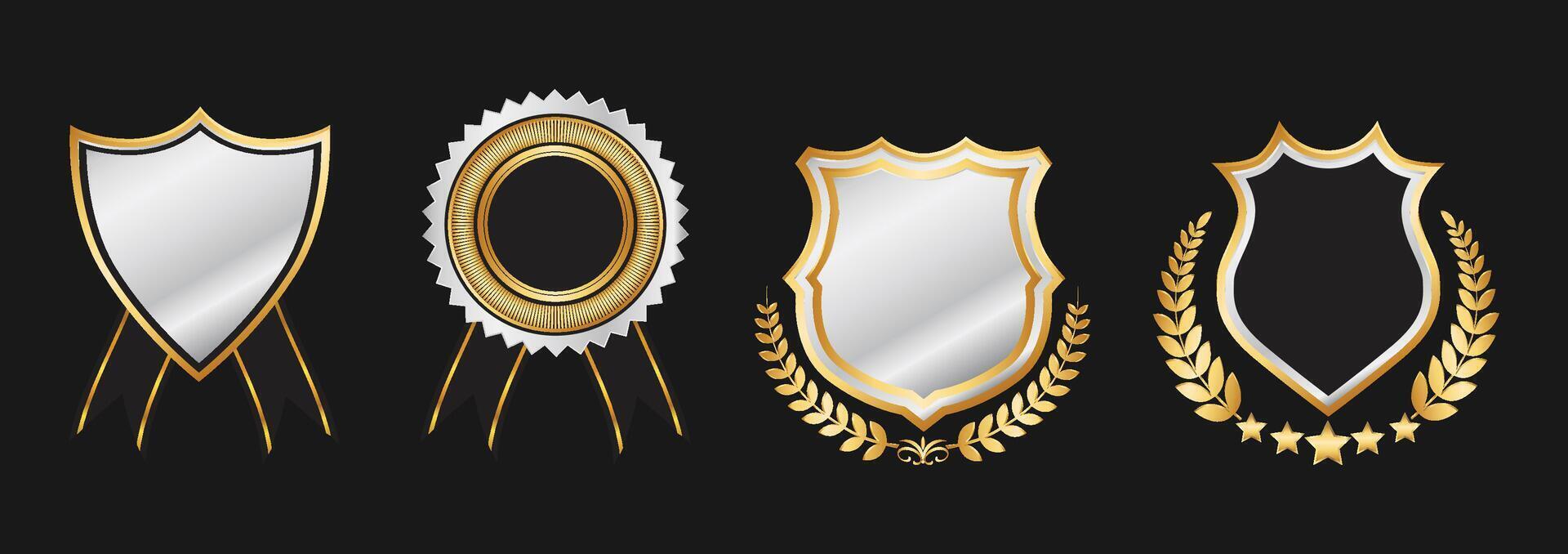 Luxurious Golden Shield Badge Collection vector