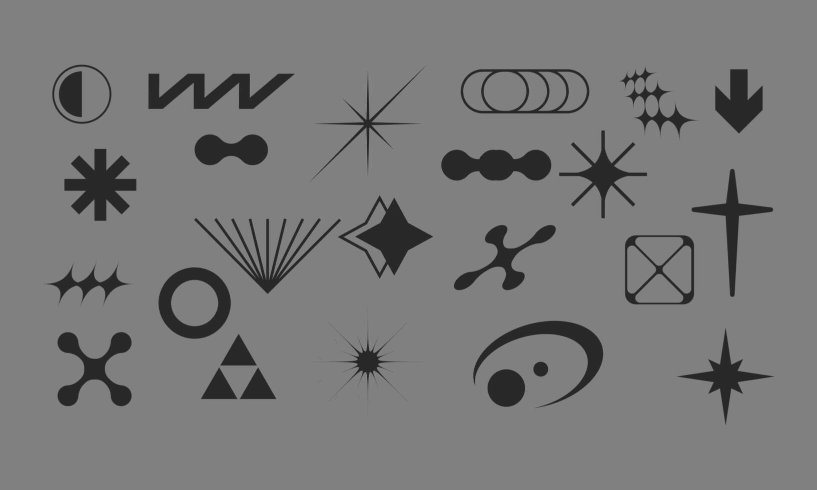 Y2K Abstract Geometric Shapes Collection for Futuristic Design and Branding vector