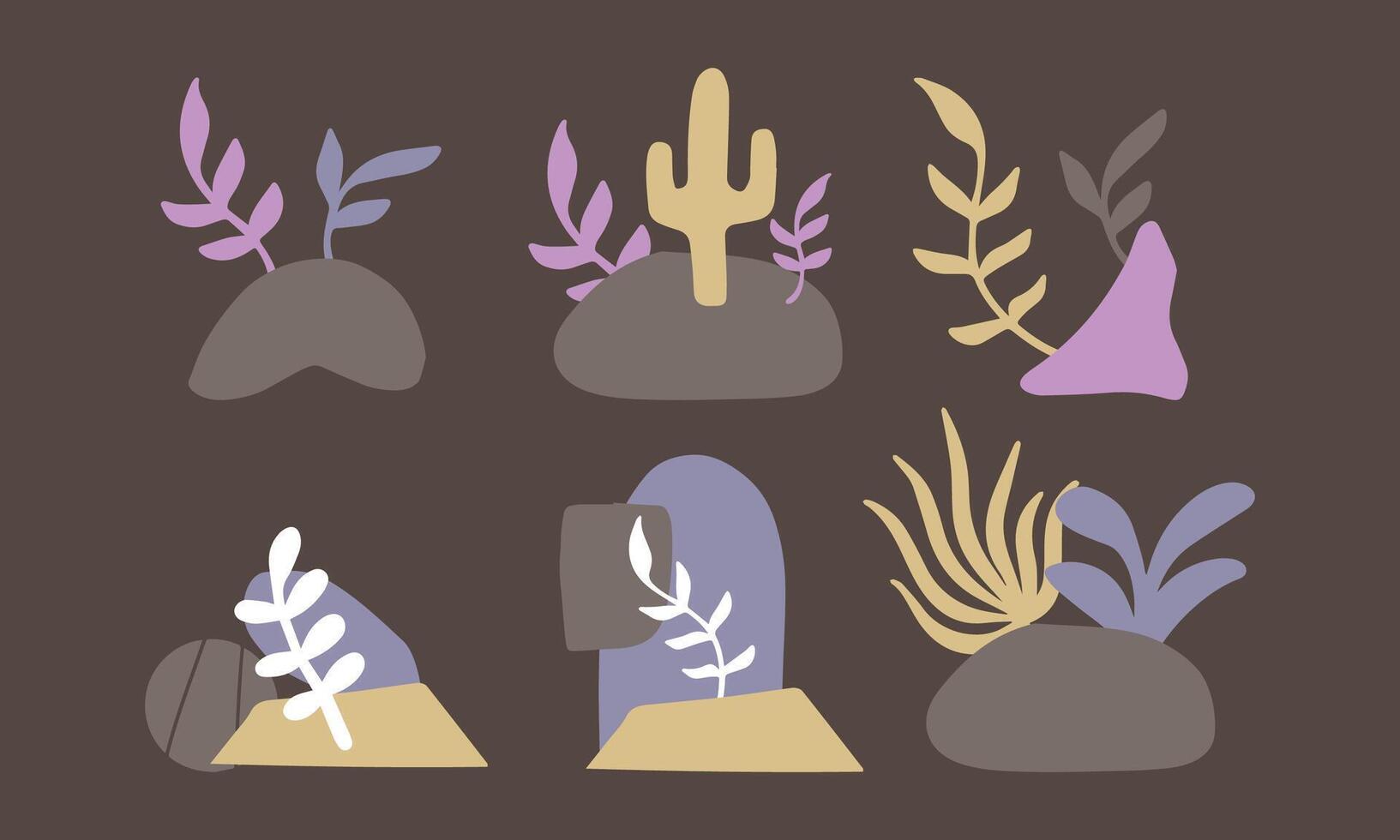 Boho Desert Elements Collection for Modern Design vector