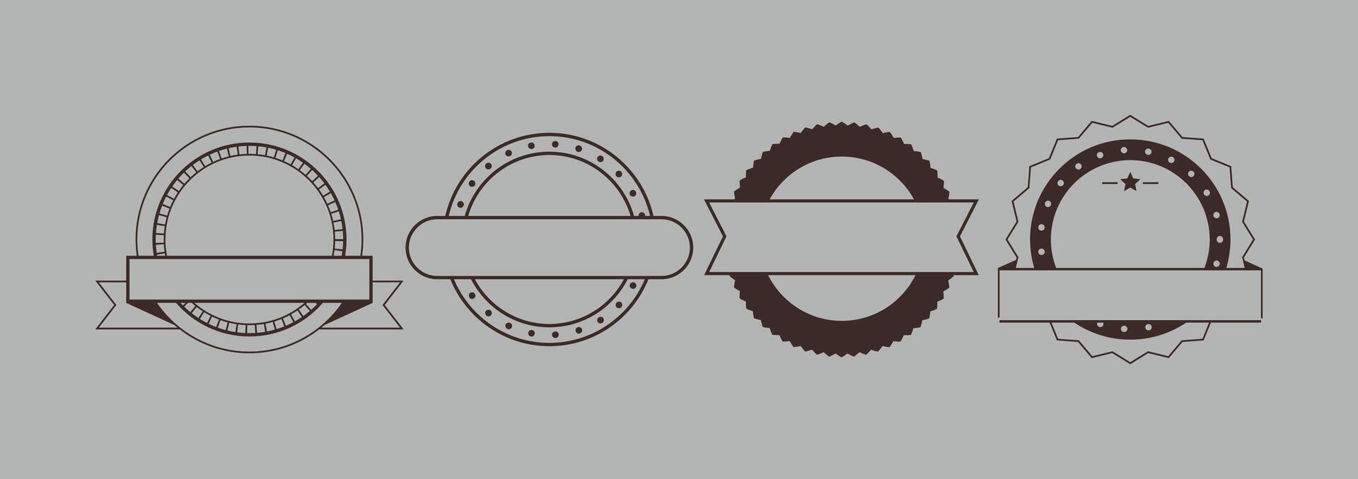 Vintage Circular Badge Emblem Set vector