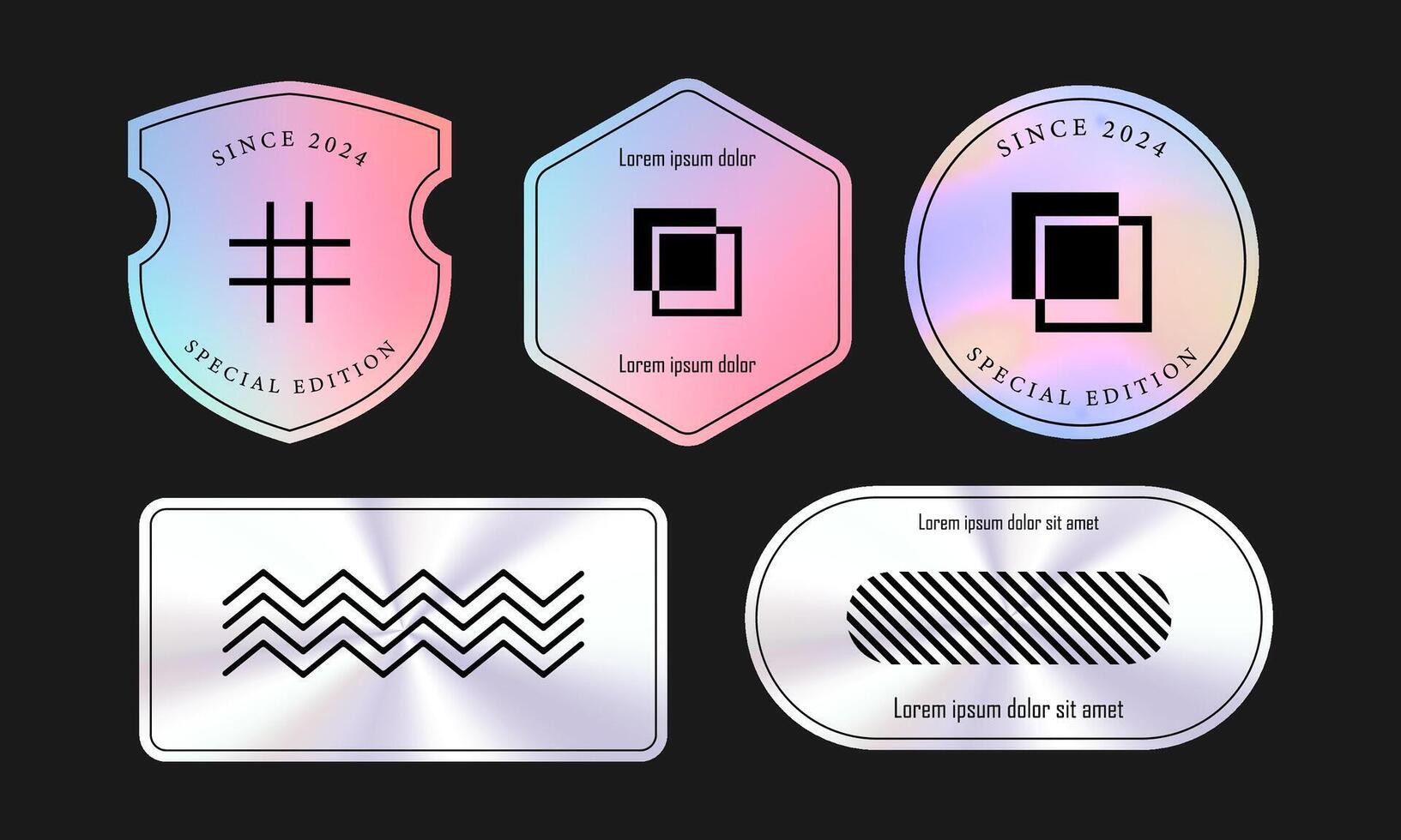 Modern Holographic Special Edition Stickers vector