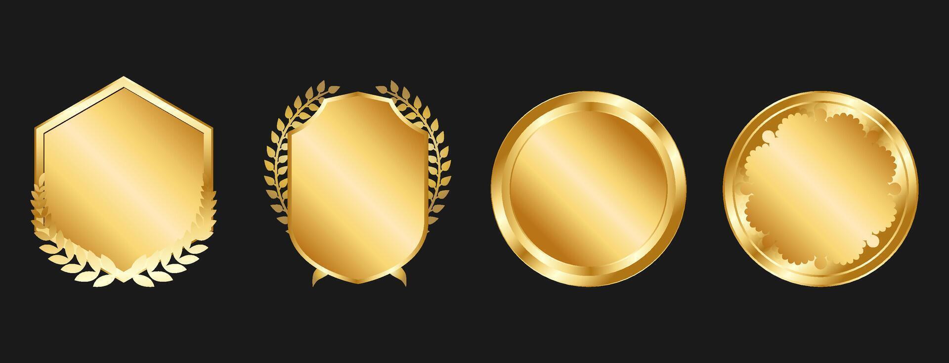 Elegant Blank Golden Badge Collection vector