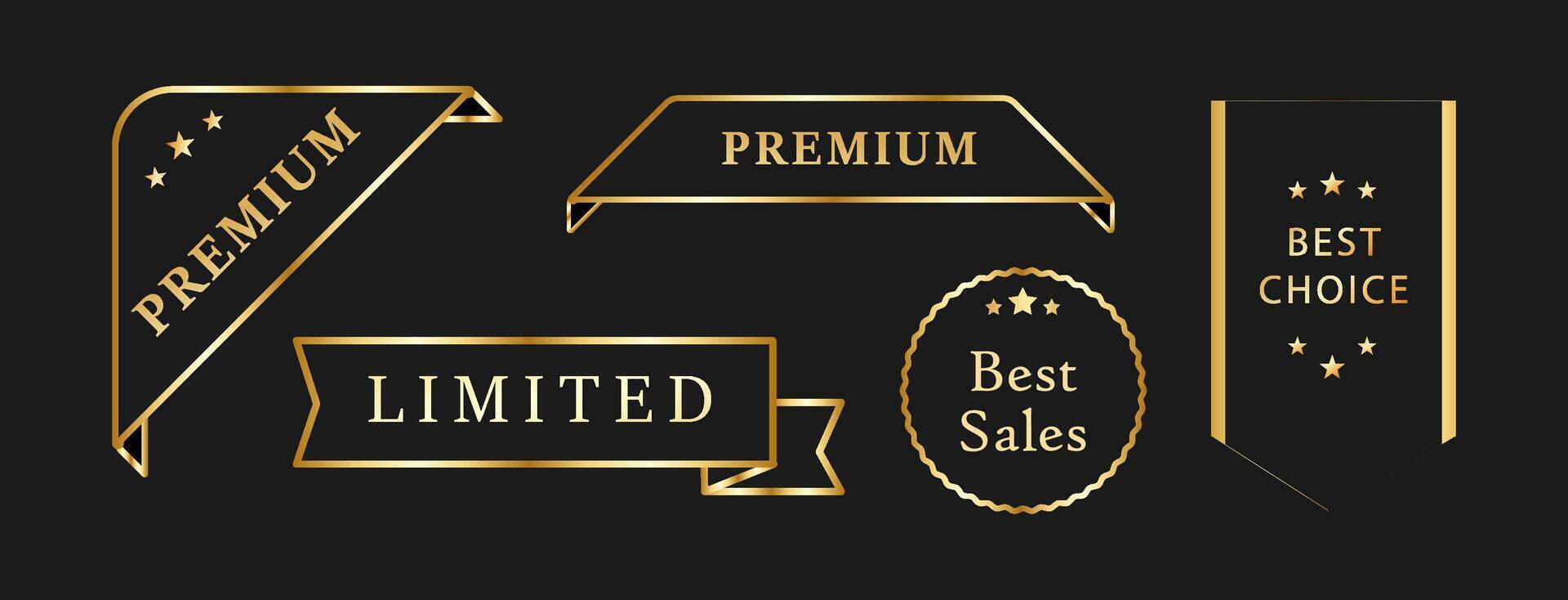 Luxury Gold and Black Sale Badge Collection vector