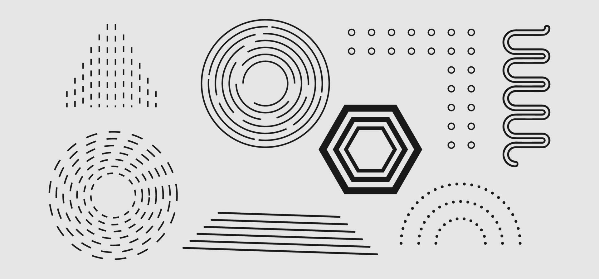 Abstract Geometric Line Art Shapes vector