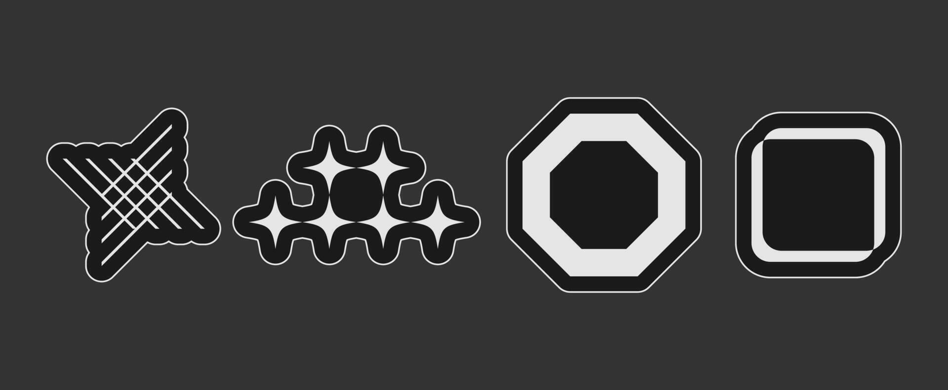 Abstract Black and White Shapes vector